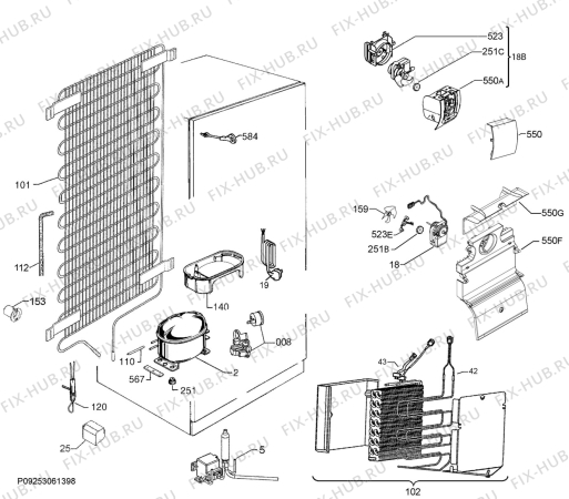 Взрыв-схема холодильника Aeg SCT971800S - Схема узла Cooling system 017